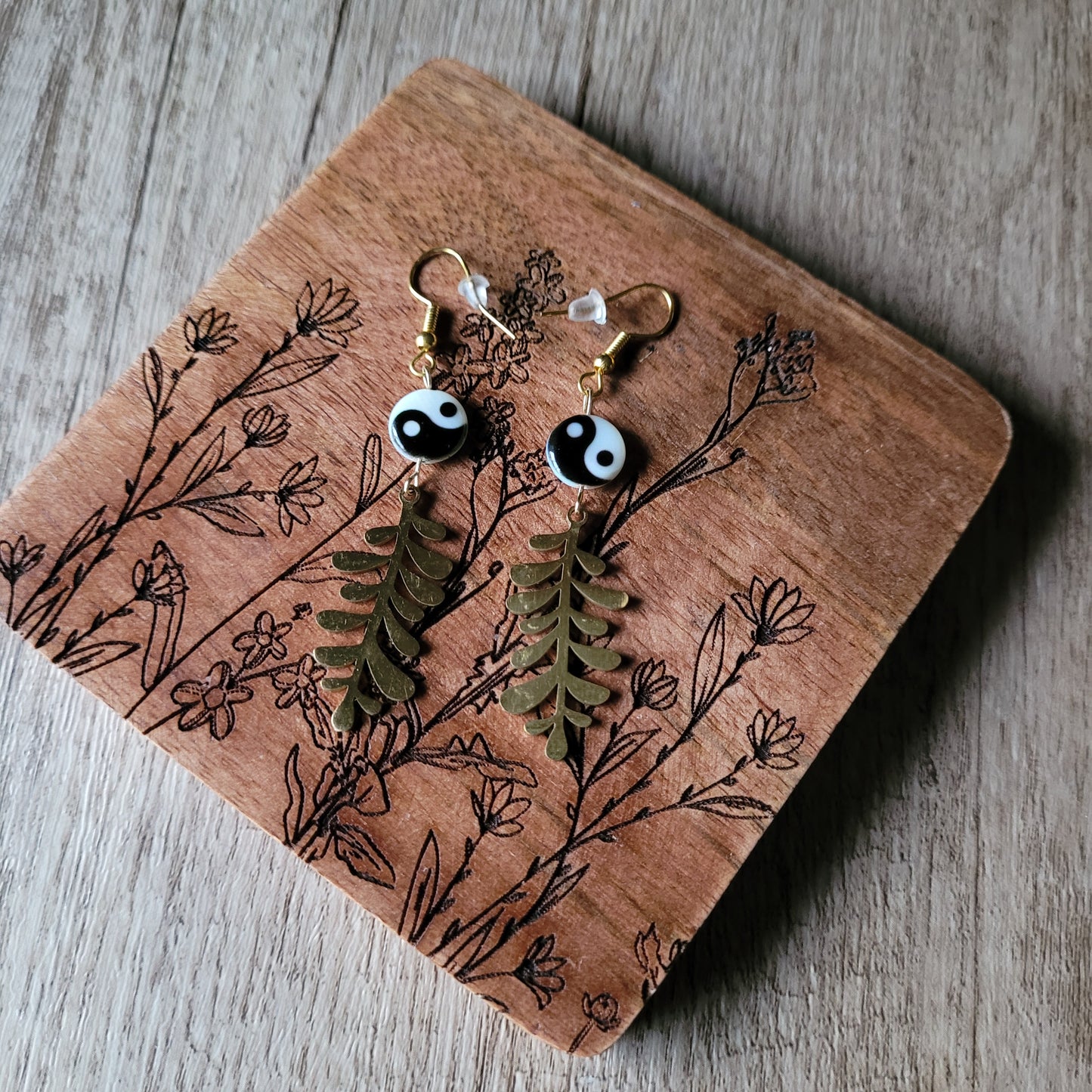 Ying Yang Shell Earrings