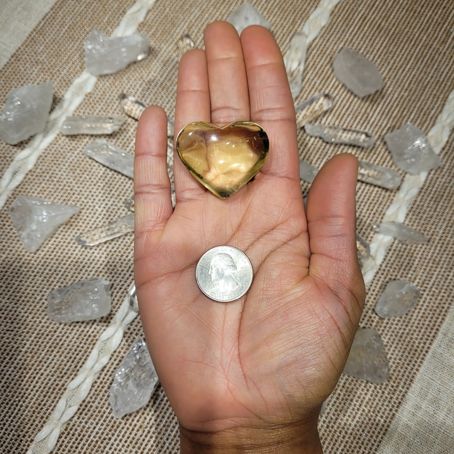 Lemon Quartz Heart