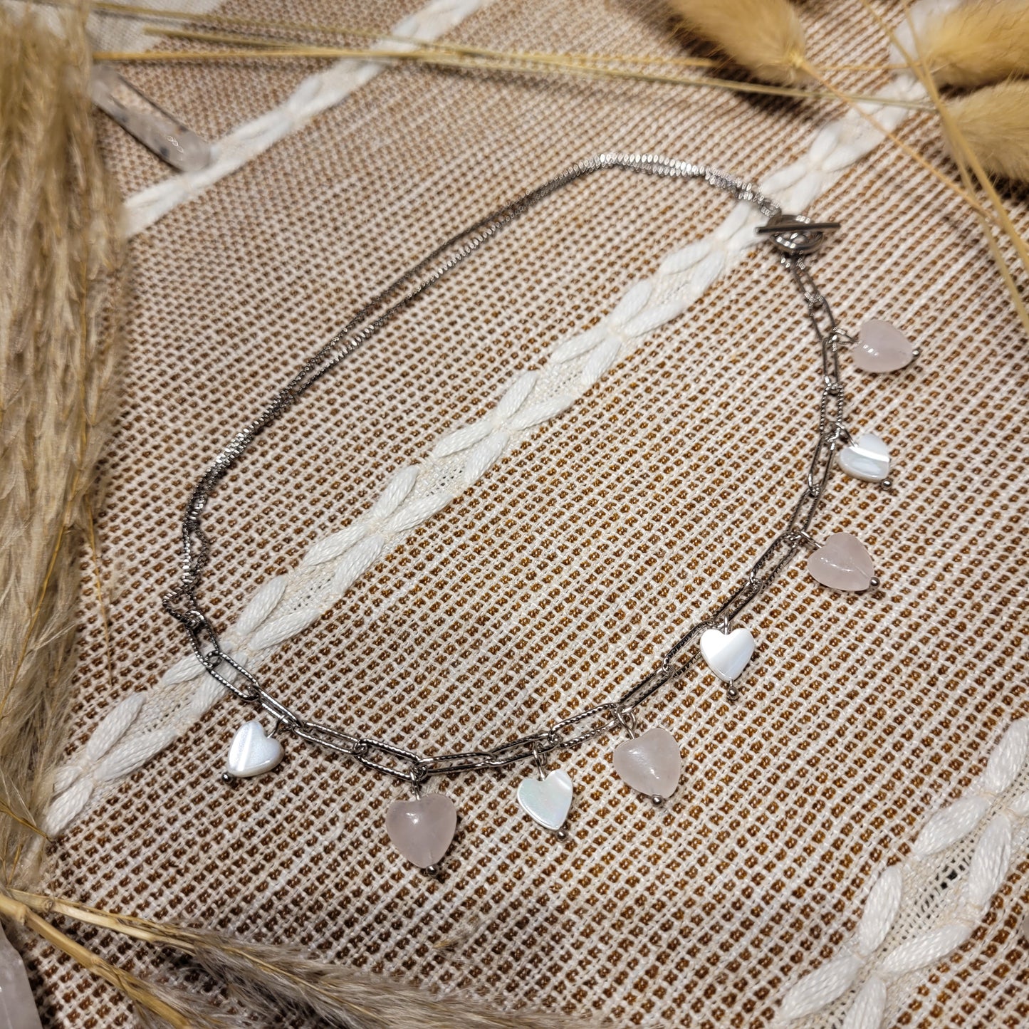 Rose Quartz Mother of Pearl Necklace