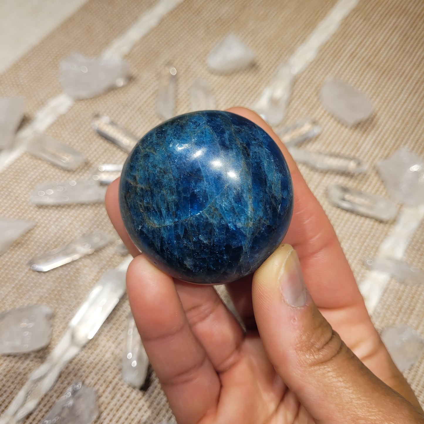 Blue Apatite Palmstone