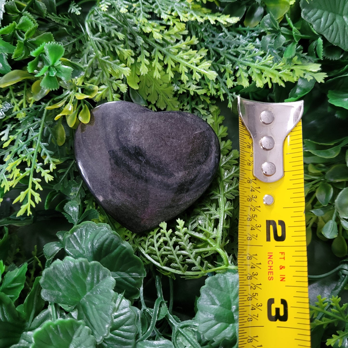 Silver Sheen Obsidian Heart