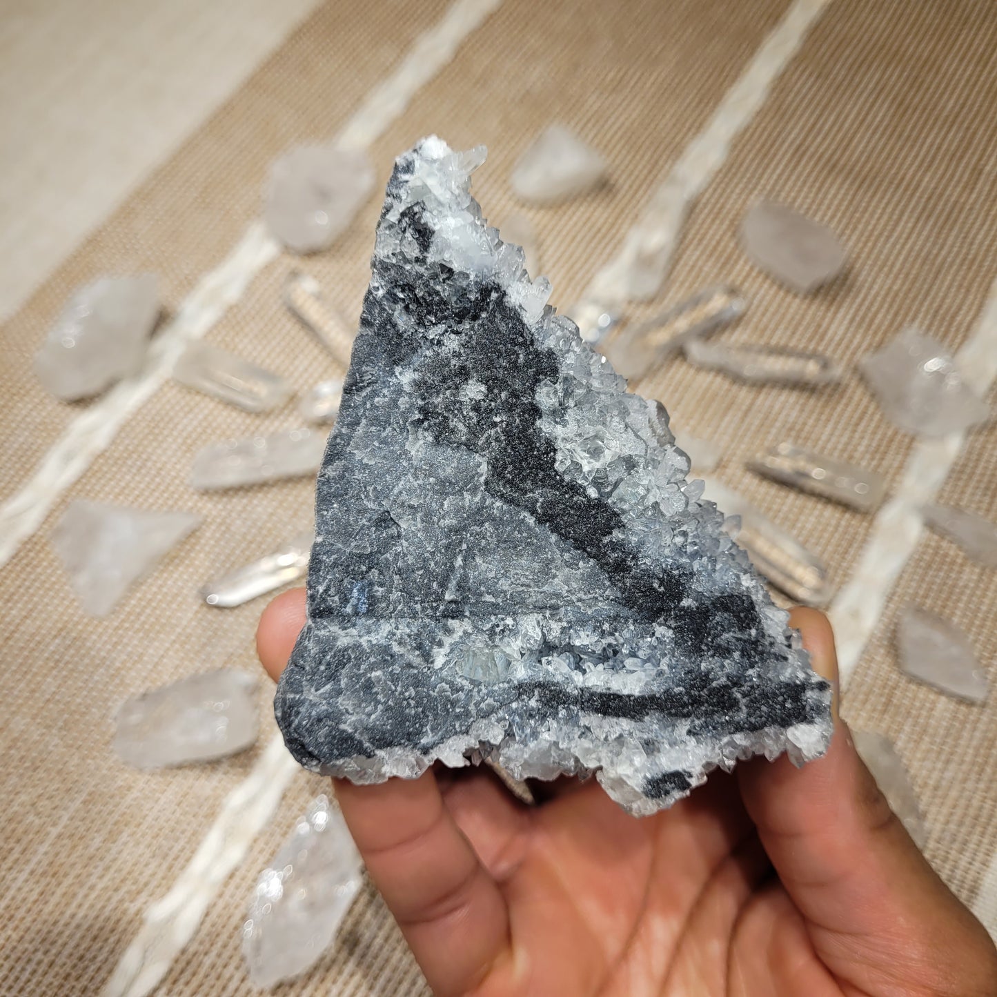 Quartz Fluorite Calcite Black Chalcedony Cluster