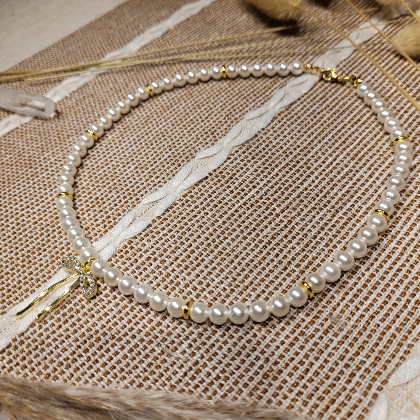 Freshwater Pearl Bow Necklace