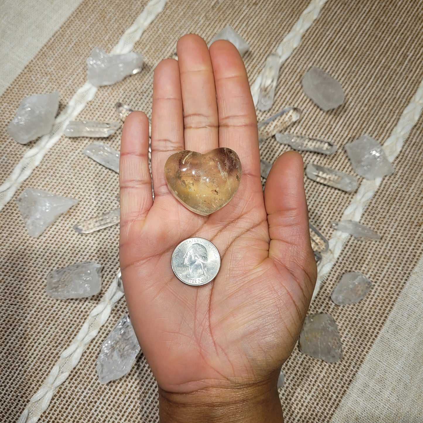 Lemon Quartz Heart