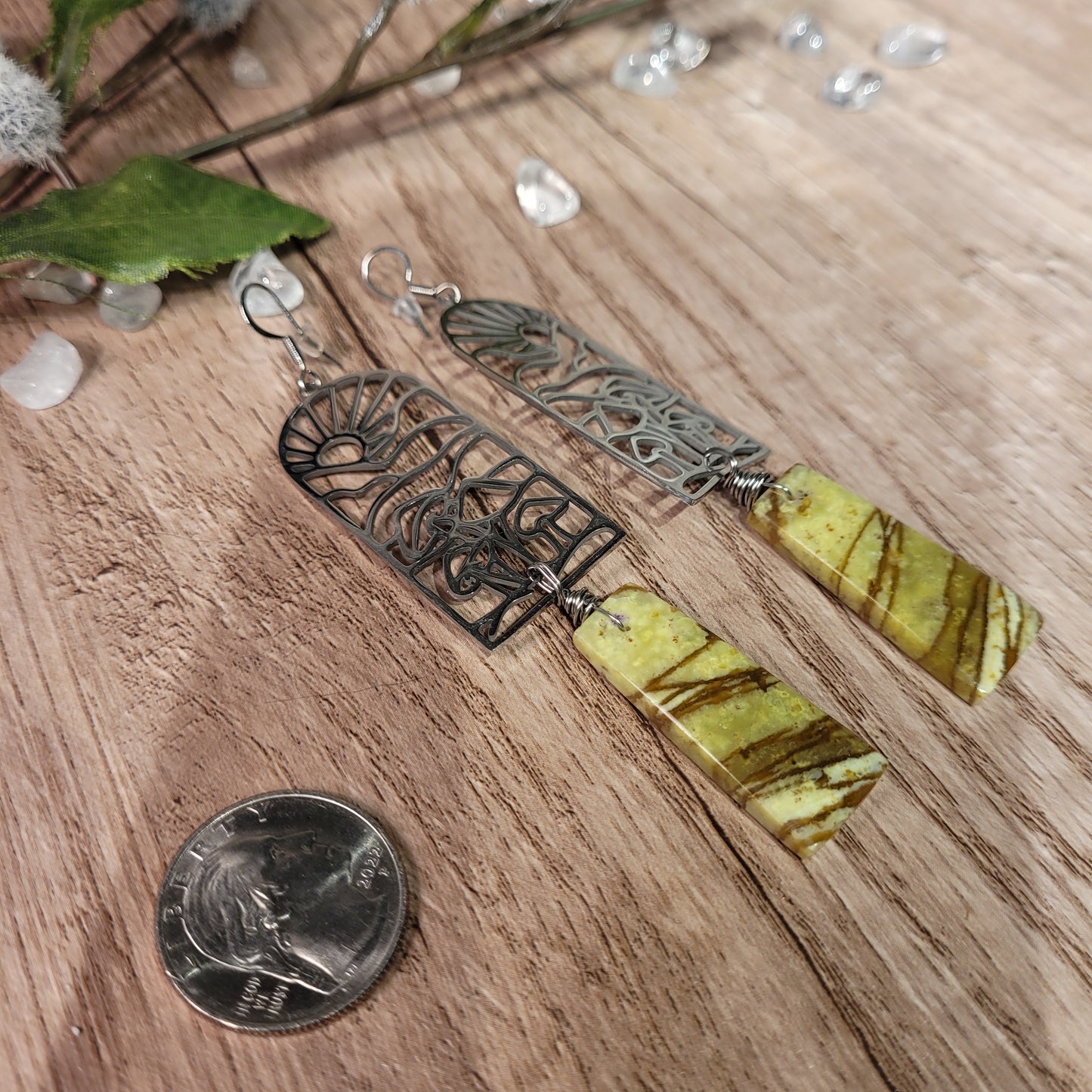 Green Opal Earrings