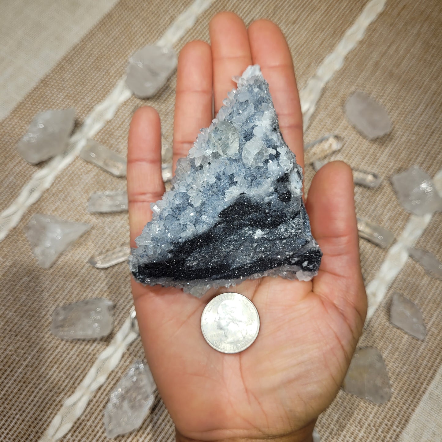 Quartz Fluorite Calcite Black Chalcedony Cluster