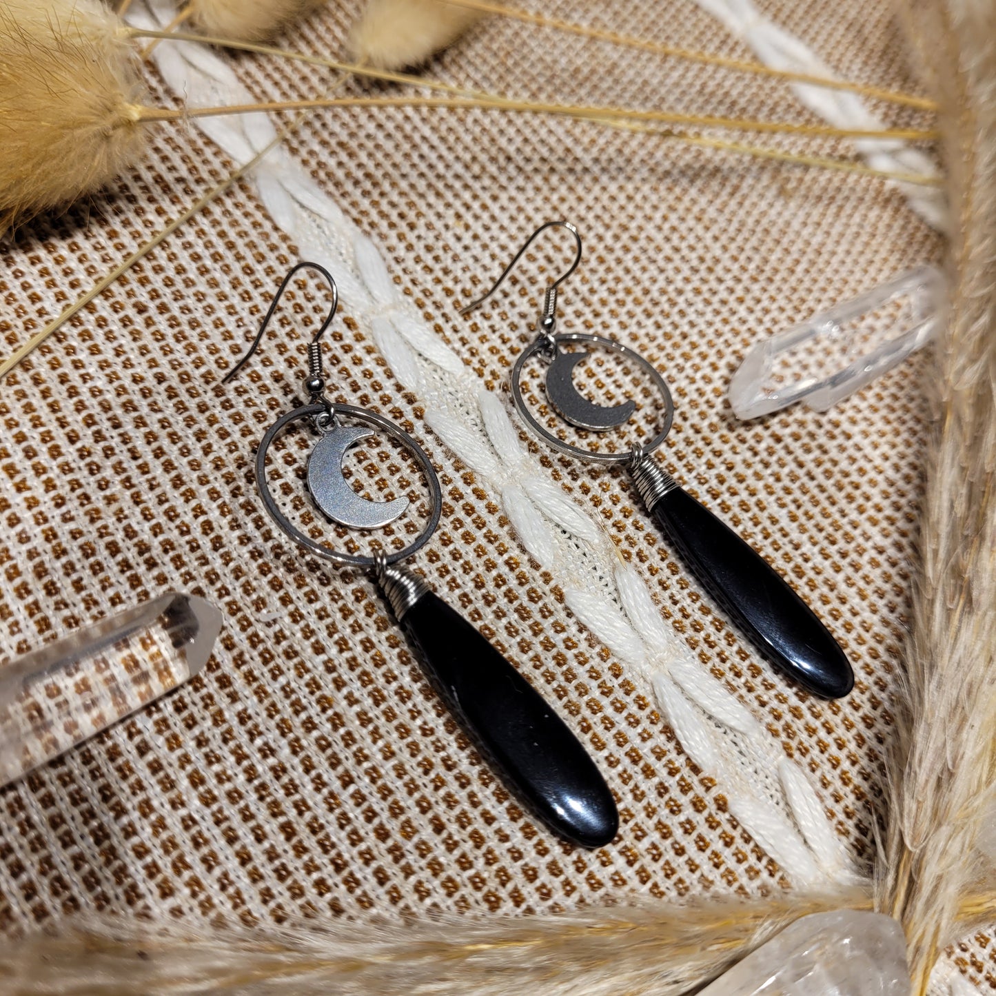 Black Obsidian Earrings