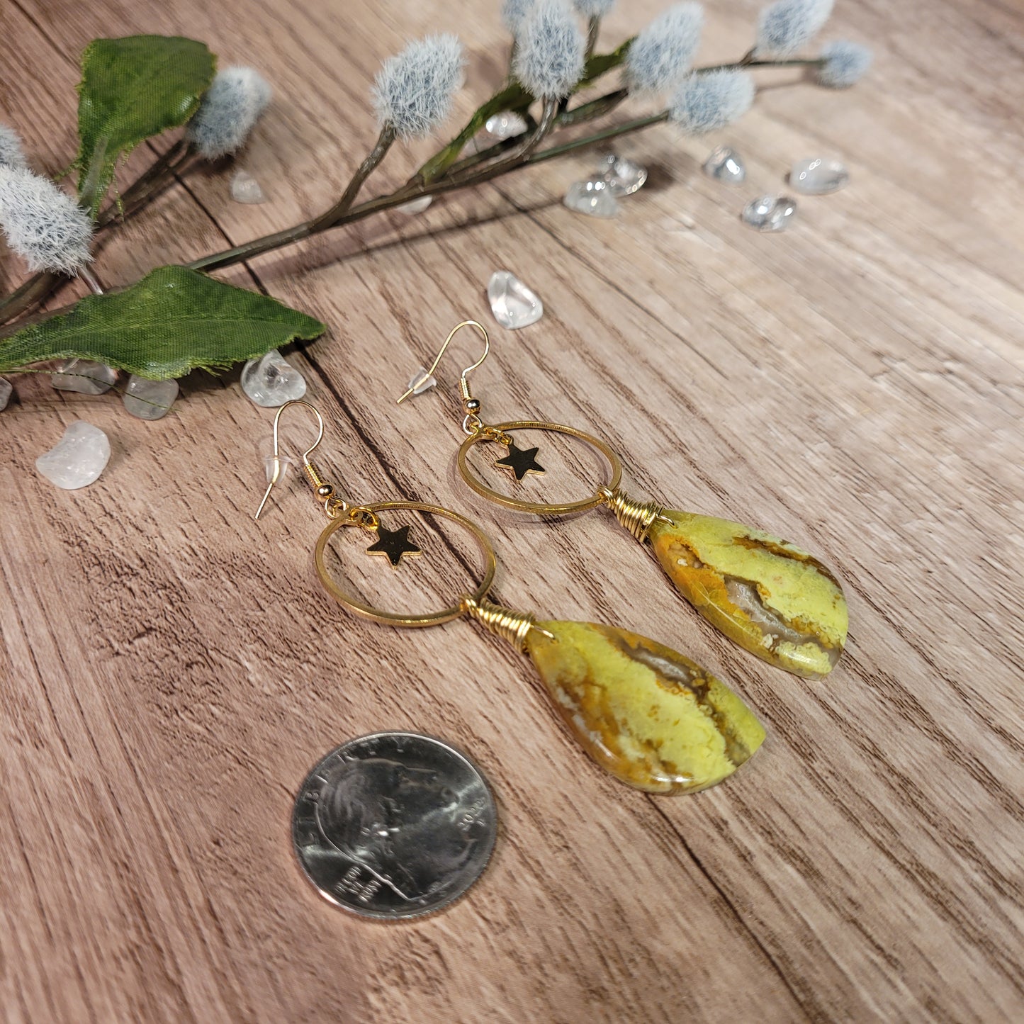 Green Opal Earrings