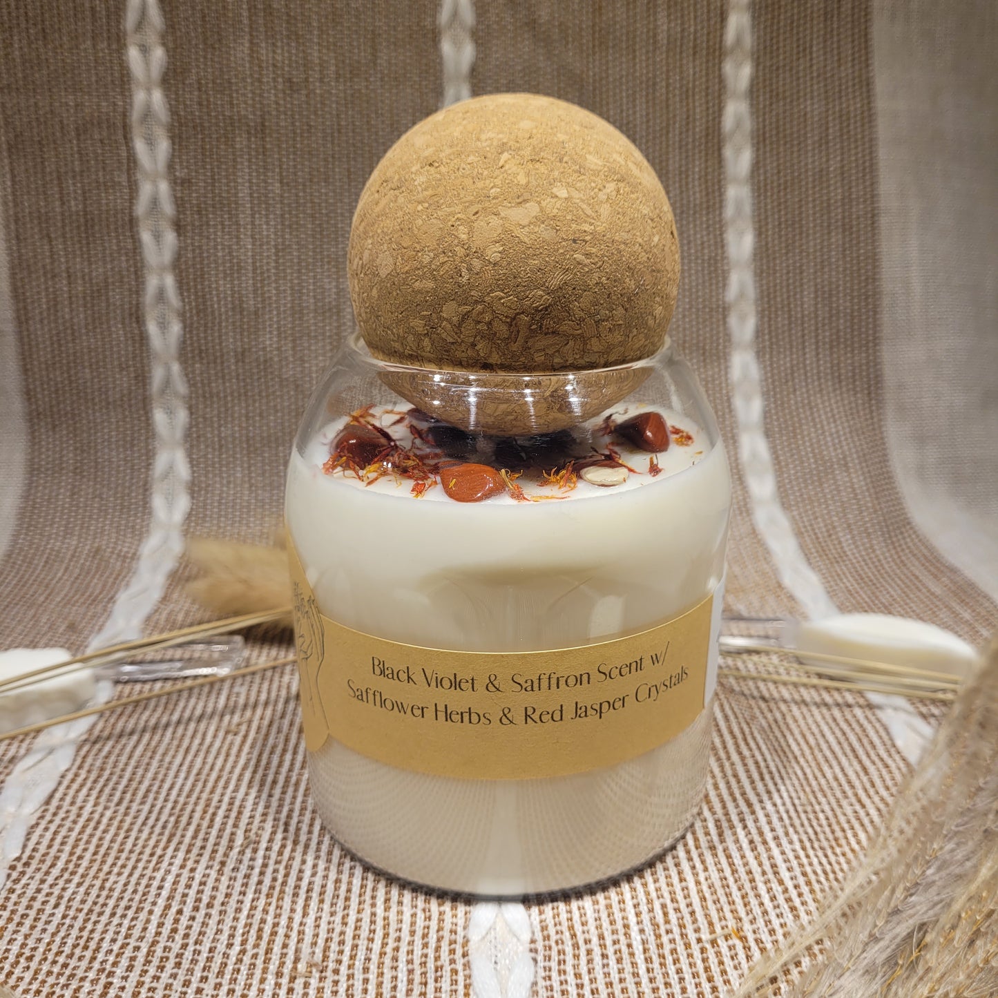 Black Violet and Saffron Candle