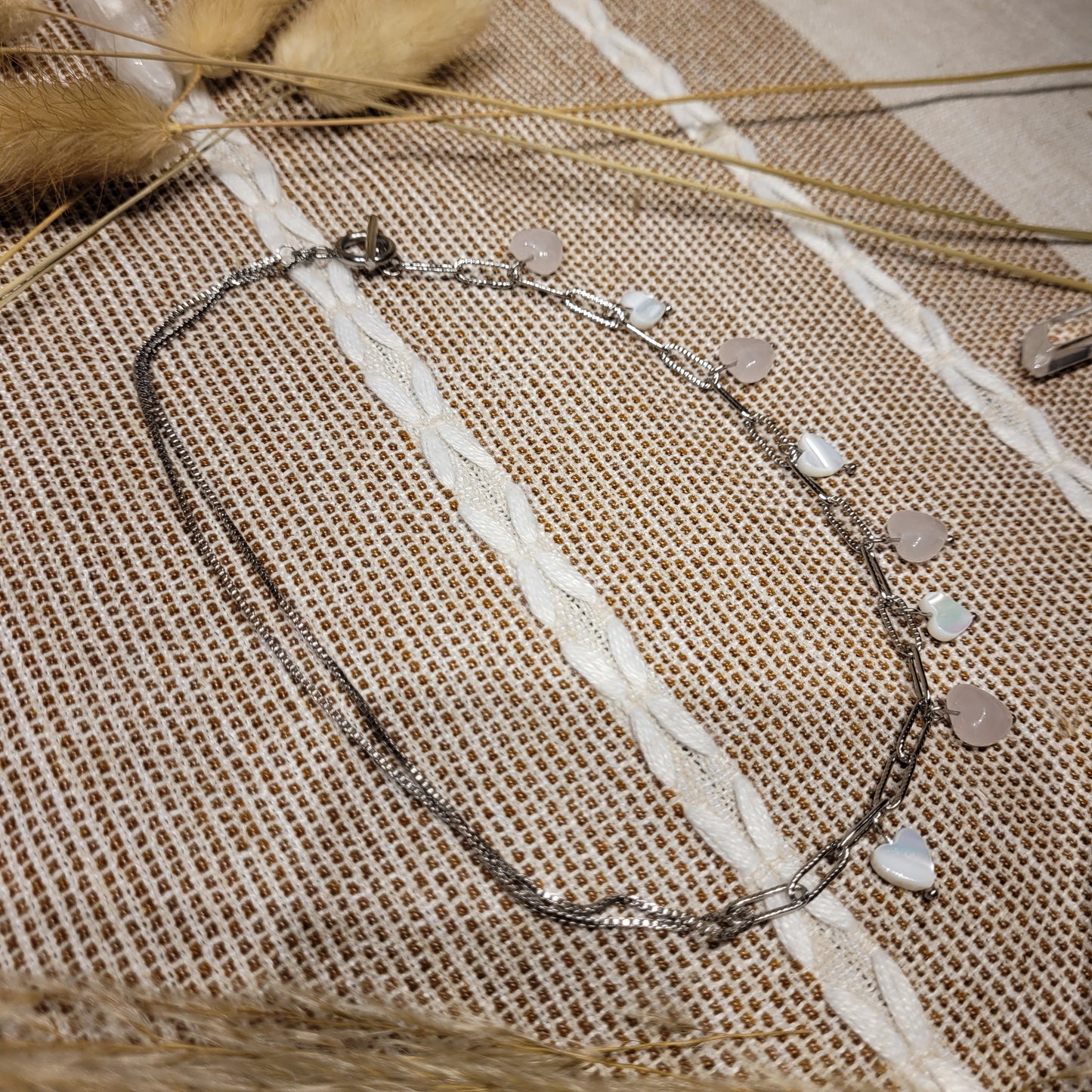 Rose Quartz Mother of Pearl Necklace