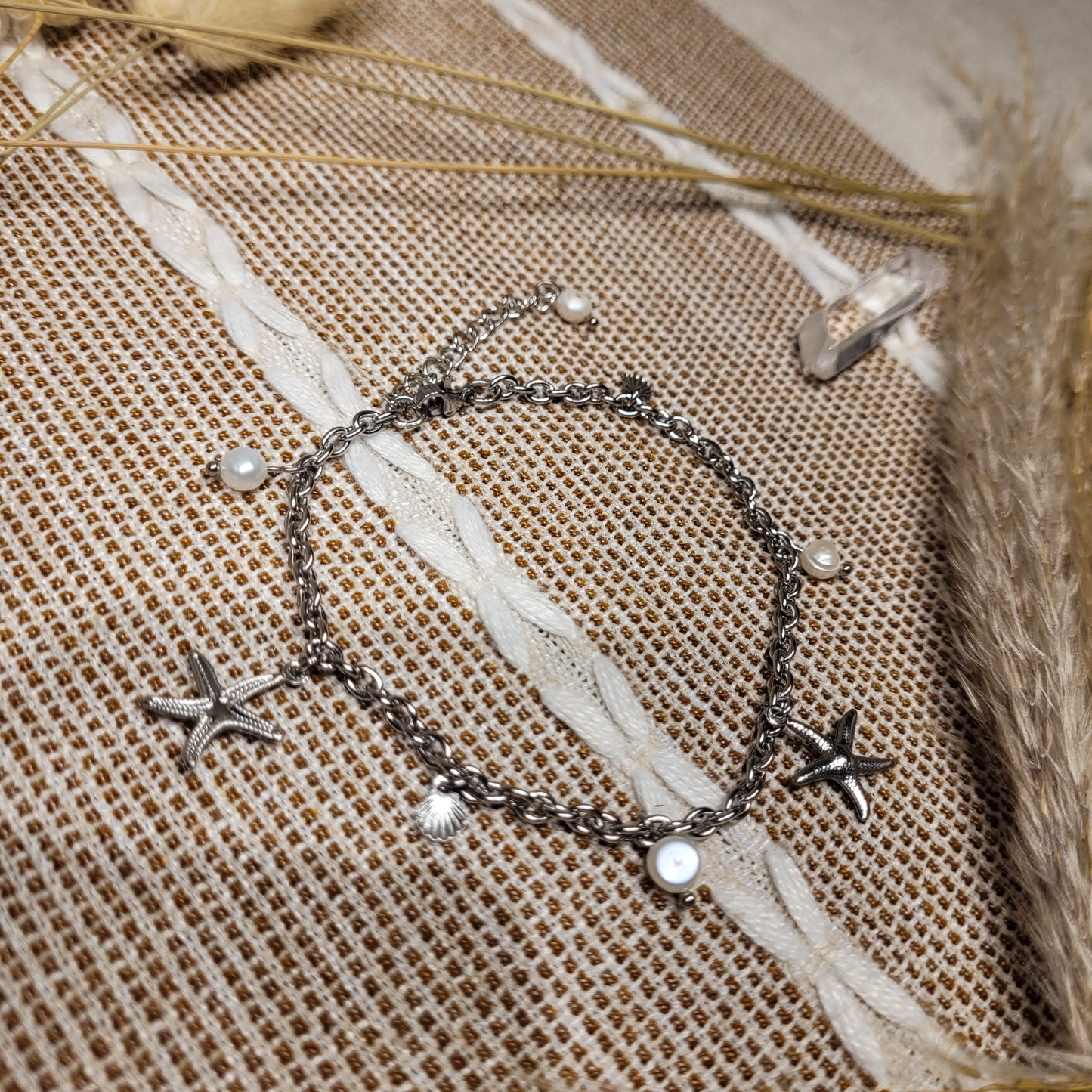 Pearl Starfish Clam Anklet