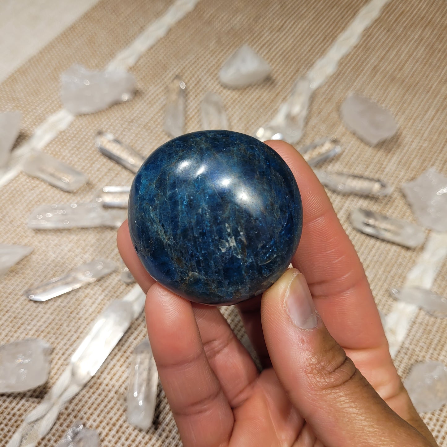 Blue Apatite Palmstone