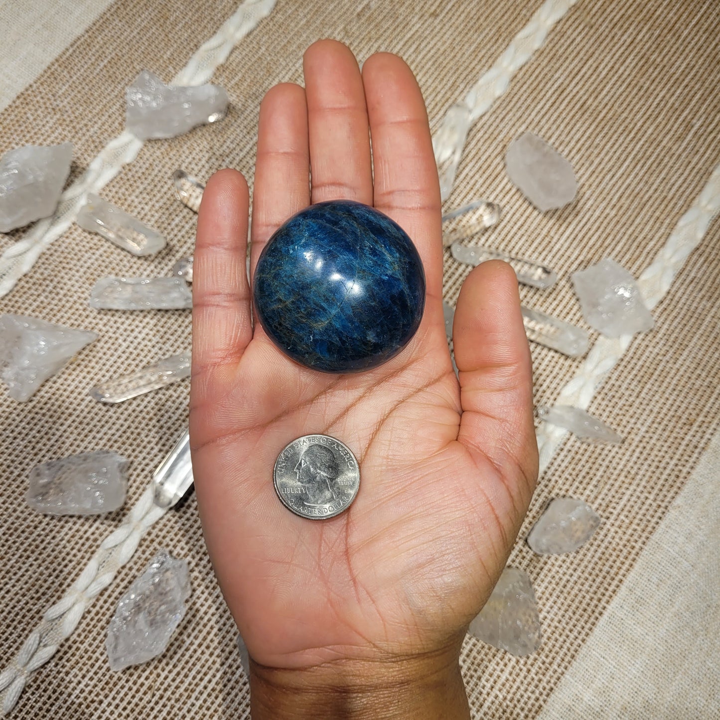 Blue Apatite Palmstone