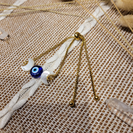 Evil Eye Moon Bracelet