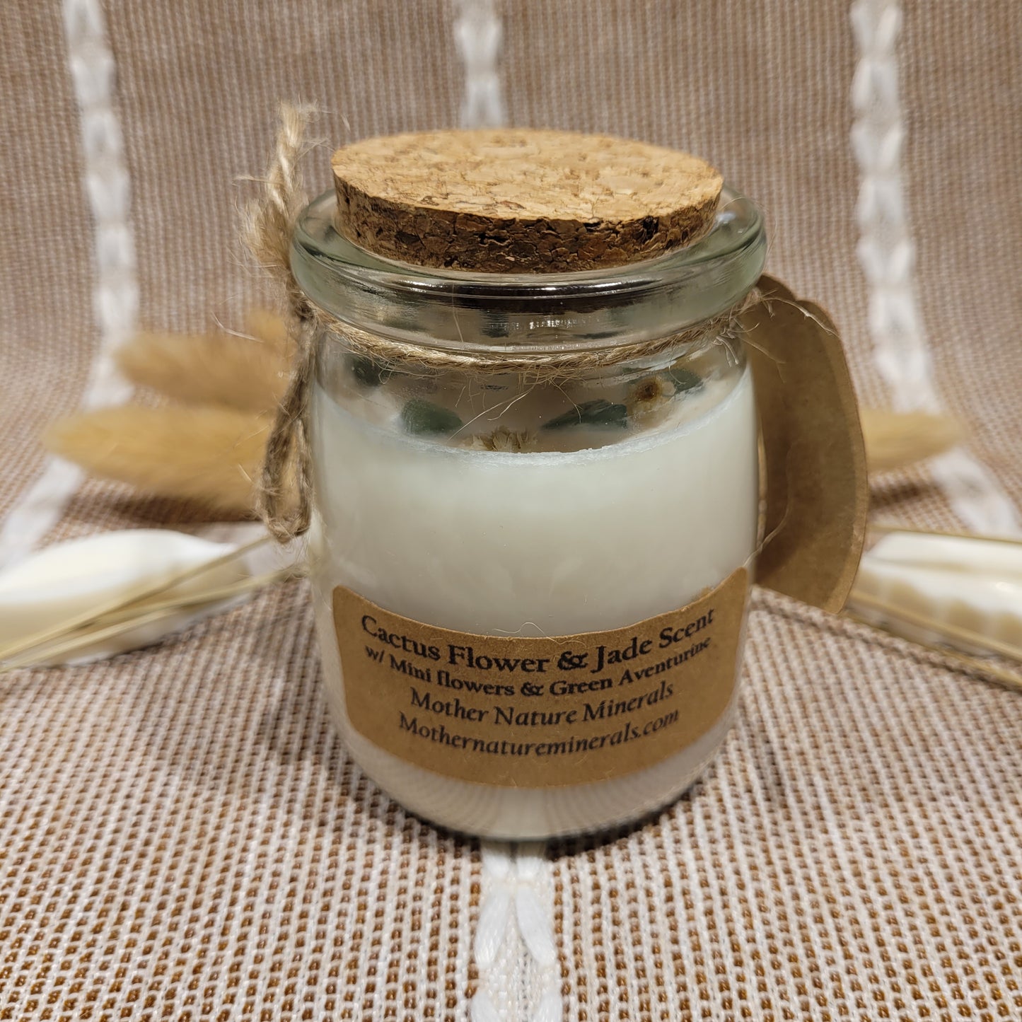 Cactus Flower and Jade Candle