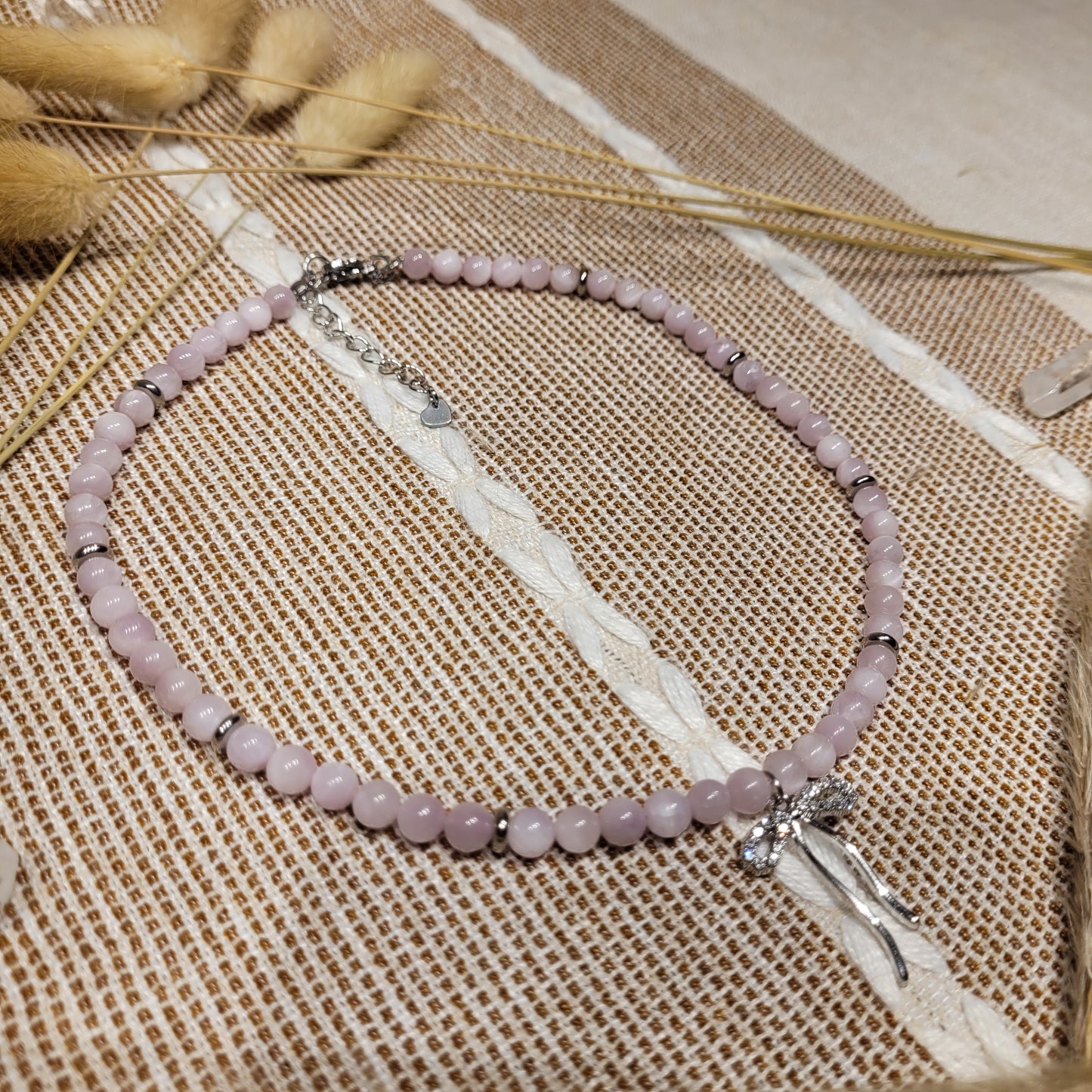 Kunzite Bow Necklace