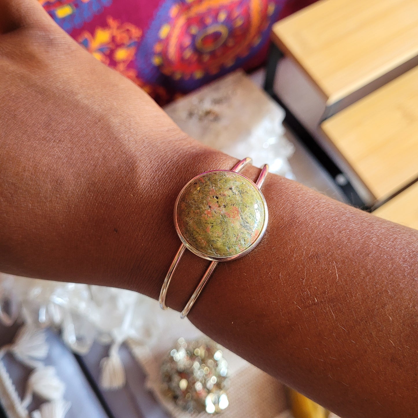Unakite Cuff Bracelet