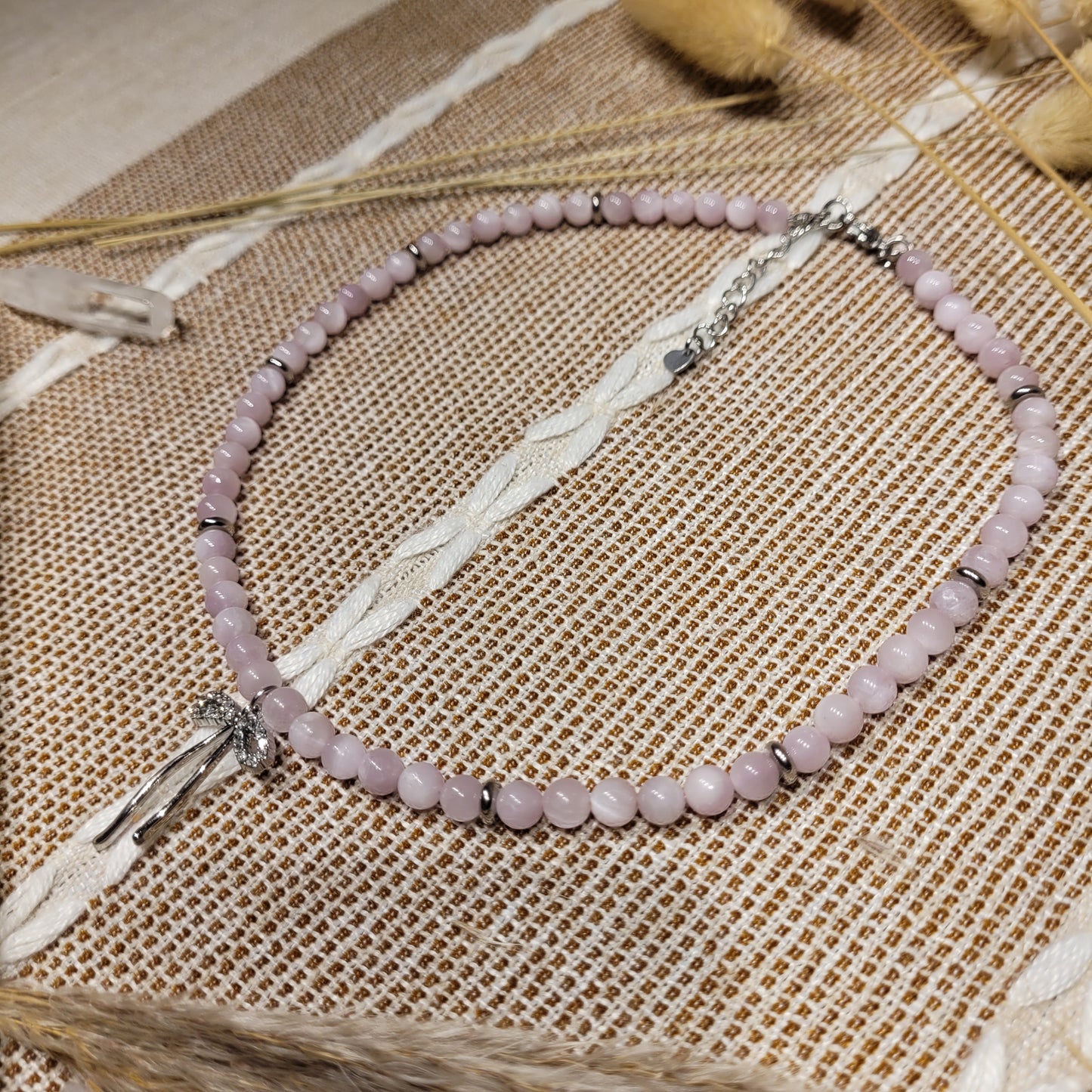 Kunzite Bow Necklace