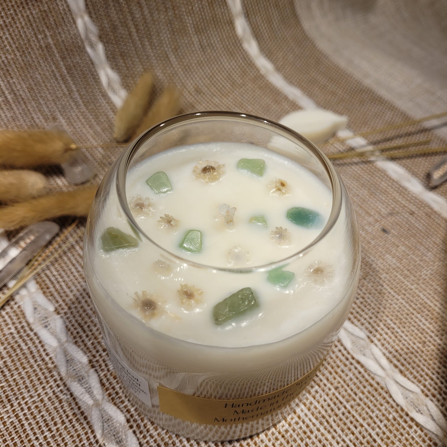 Cactus Flower and Jade Candle