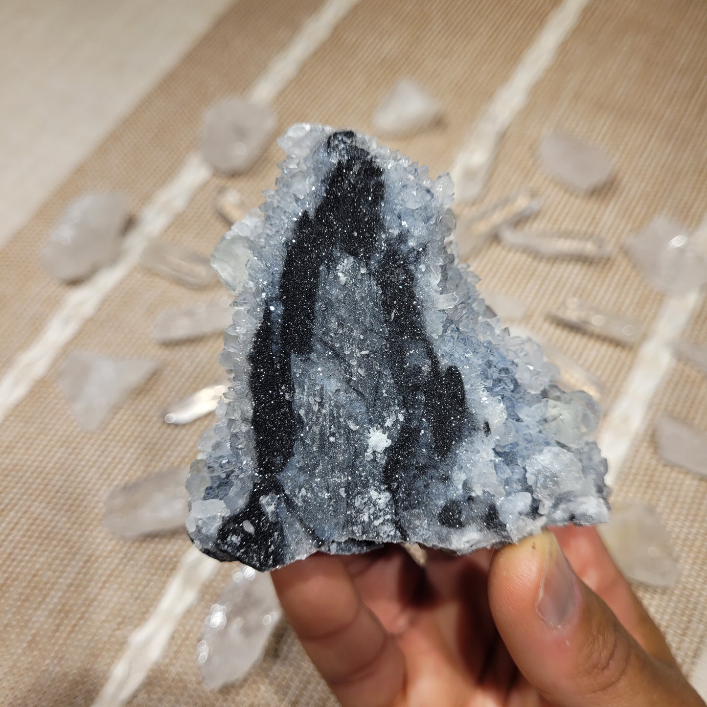Quartz Fluorite Calcite Black Chalcedony Cluster