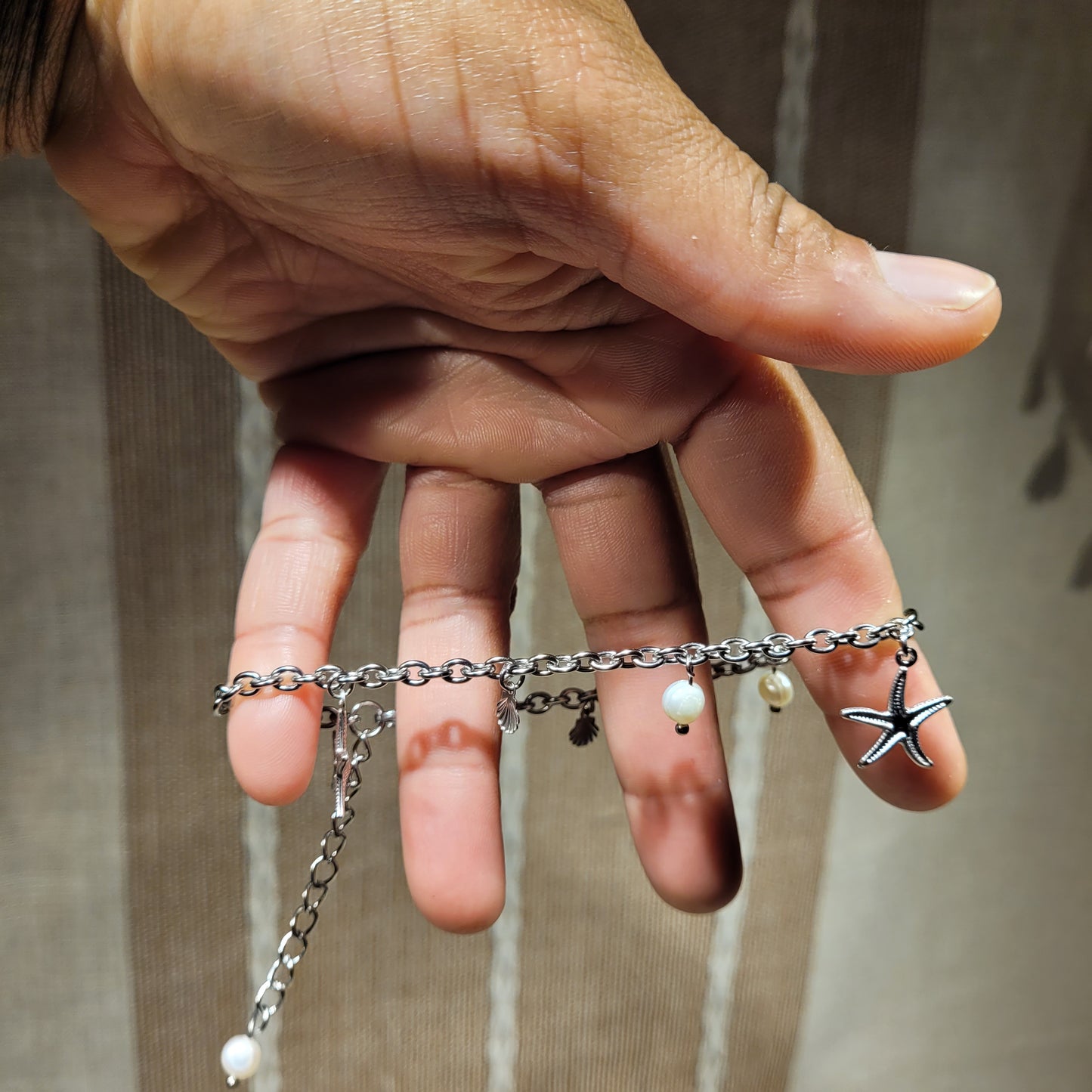 Pearl Starfish Clam Anklet