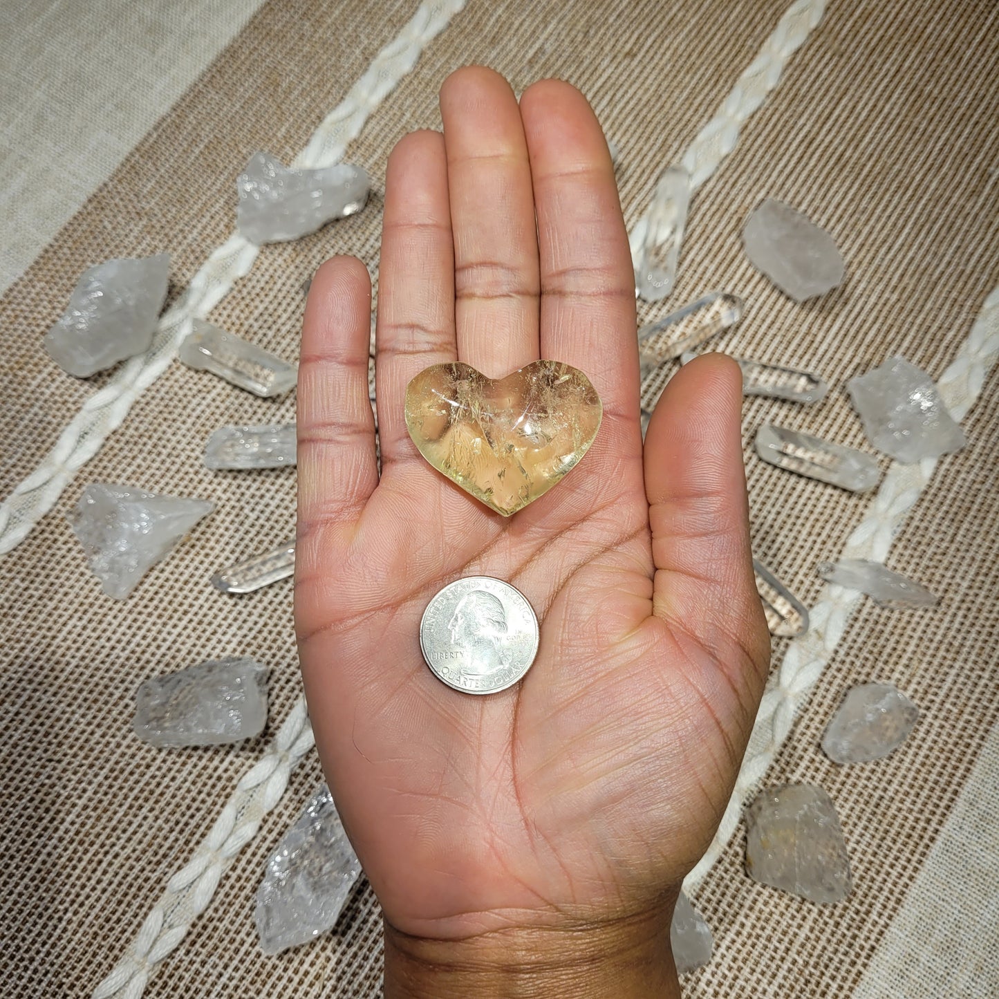 Lemon Quartz Heart