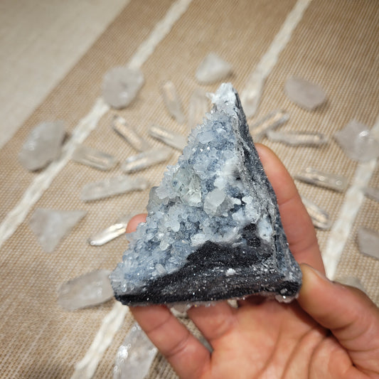 Quartz Fluorite Calcite Black Chalcedony Cluster