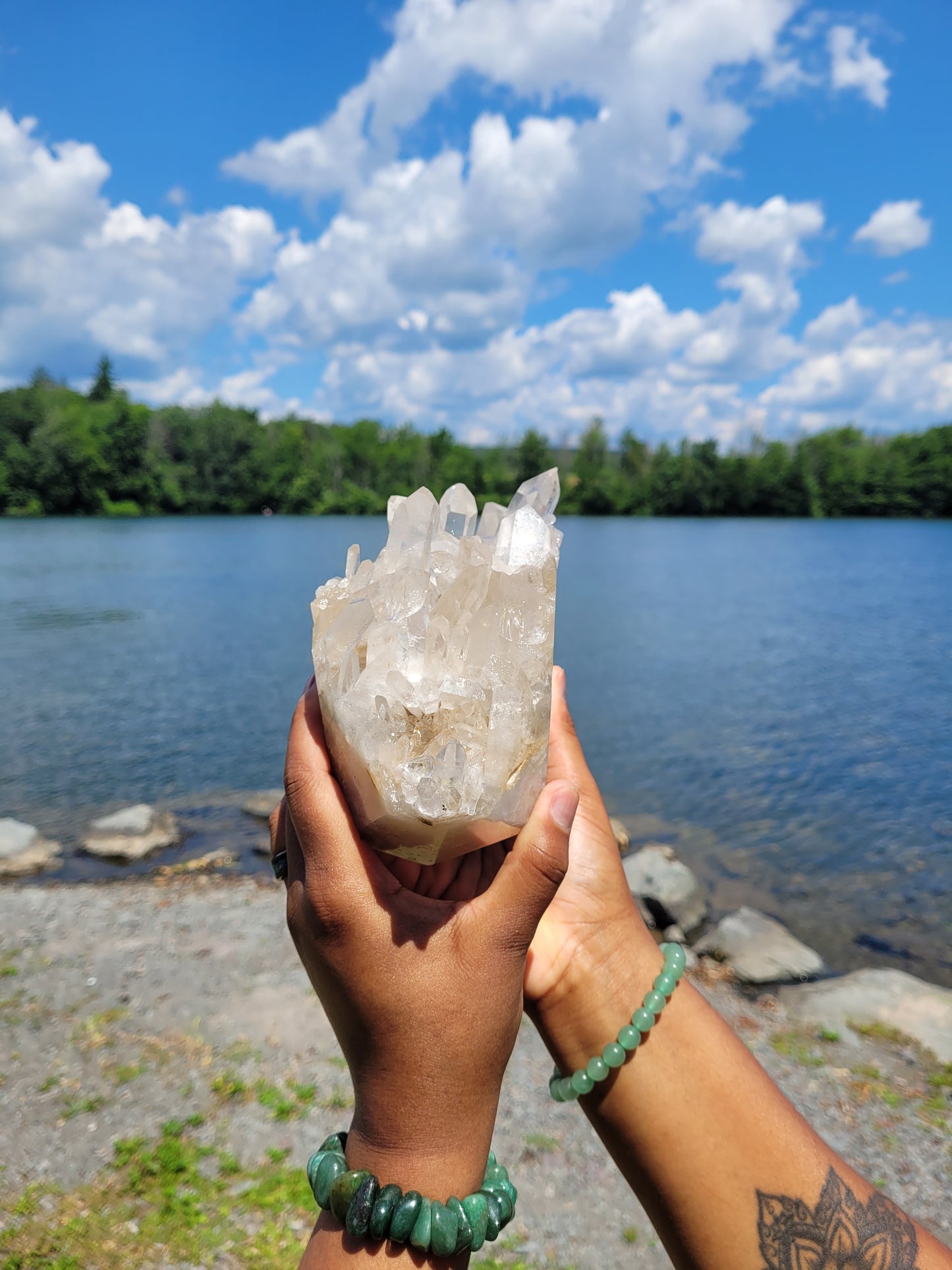Clear Quartz Cluster Tower