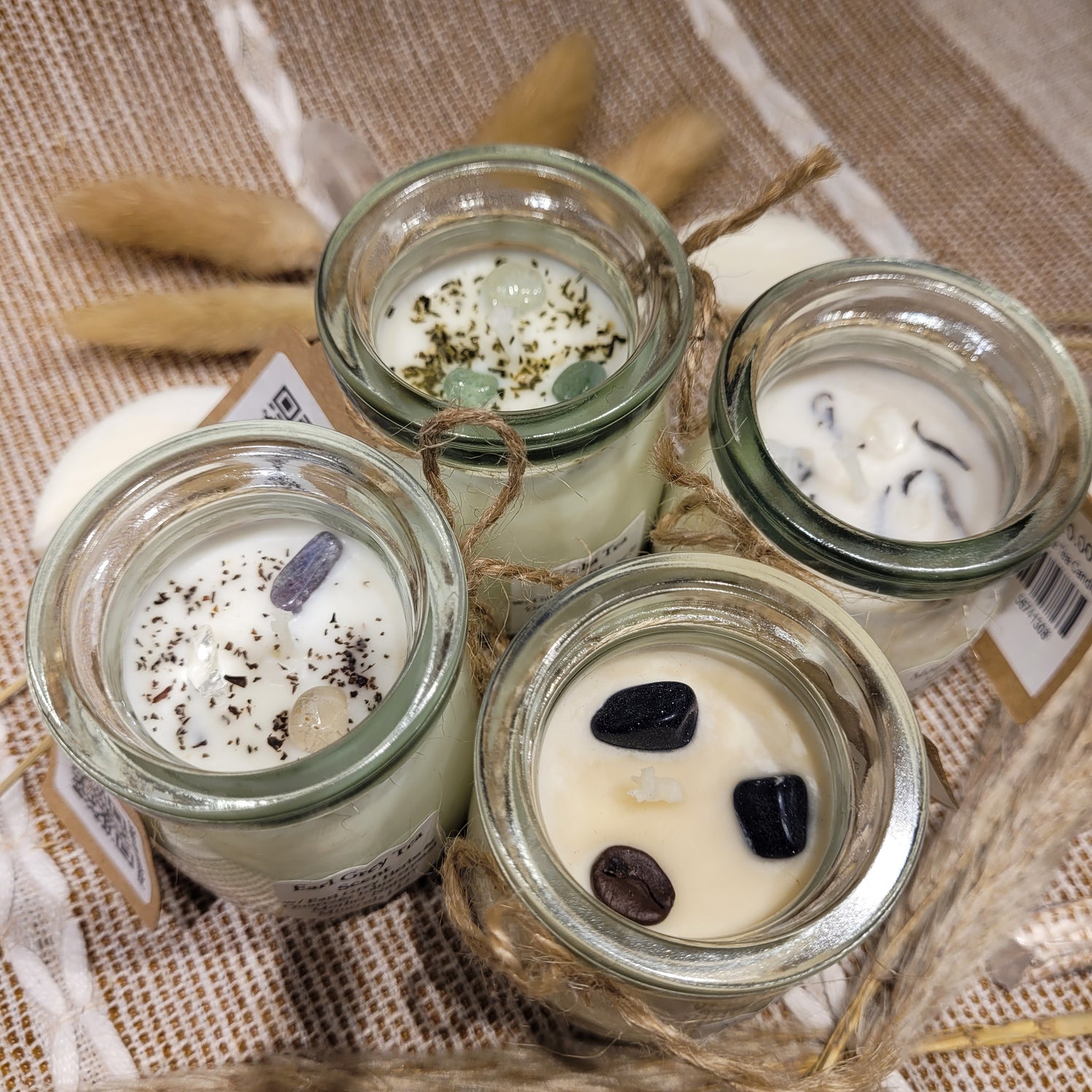 Beverage scented handmade soy crystal candles