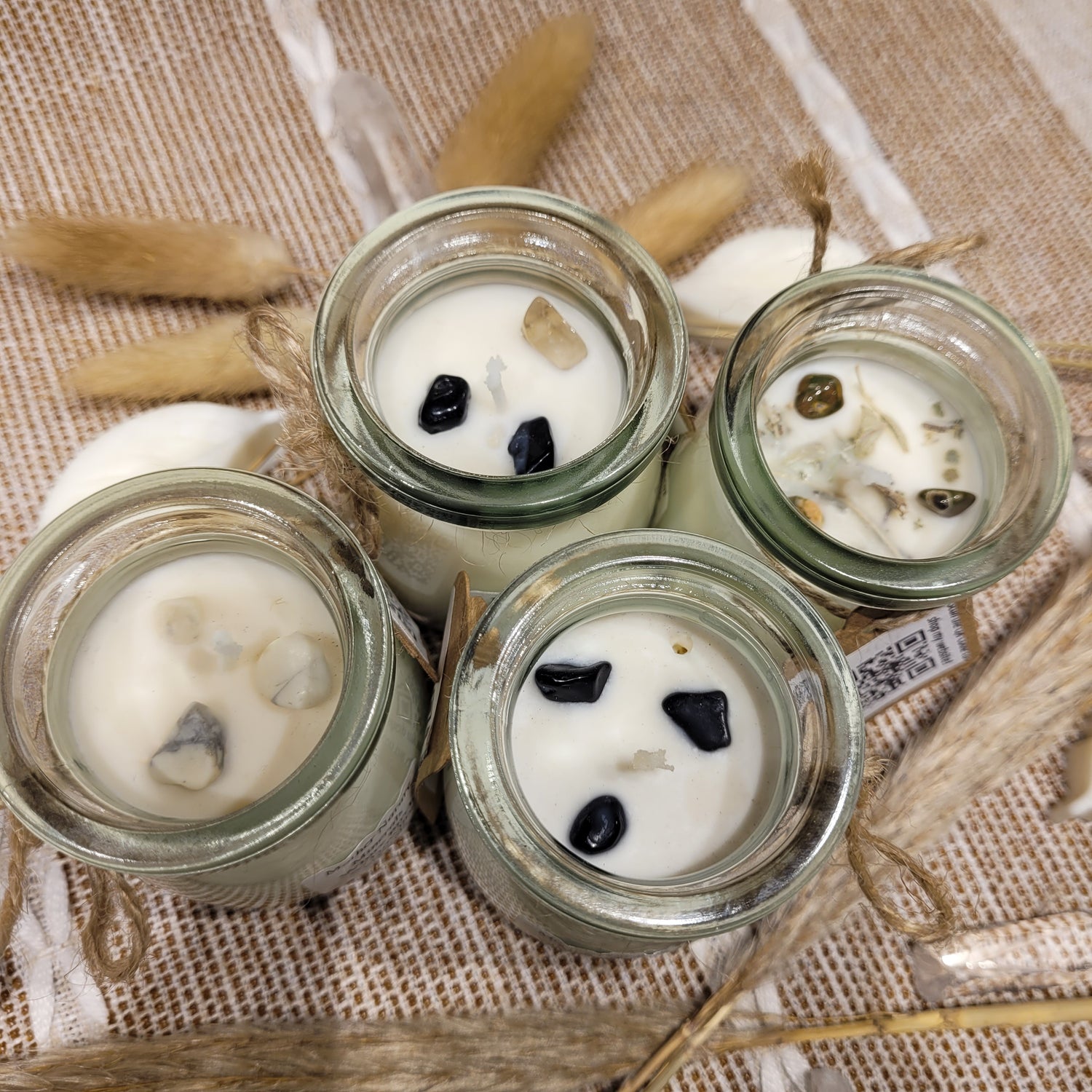 Woodsy scented handmade soy crystal candles