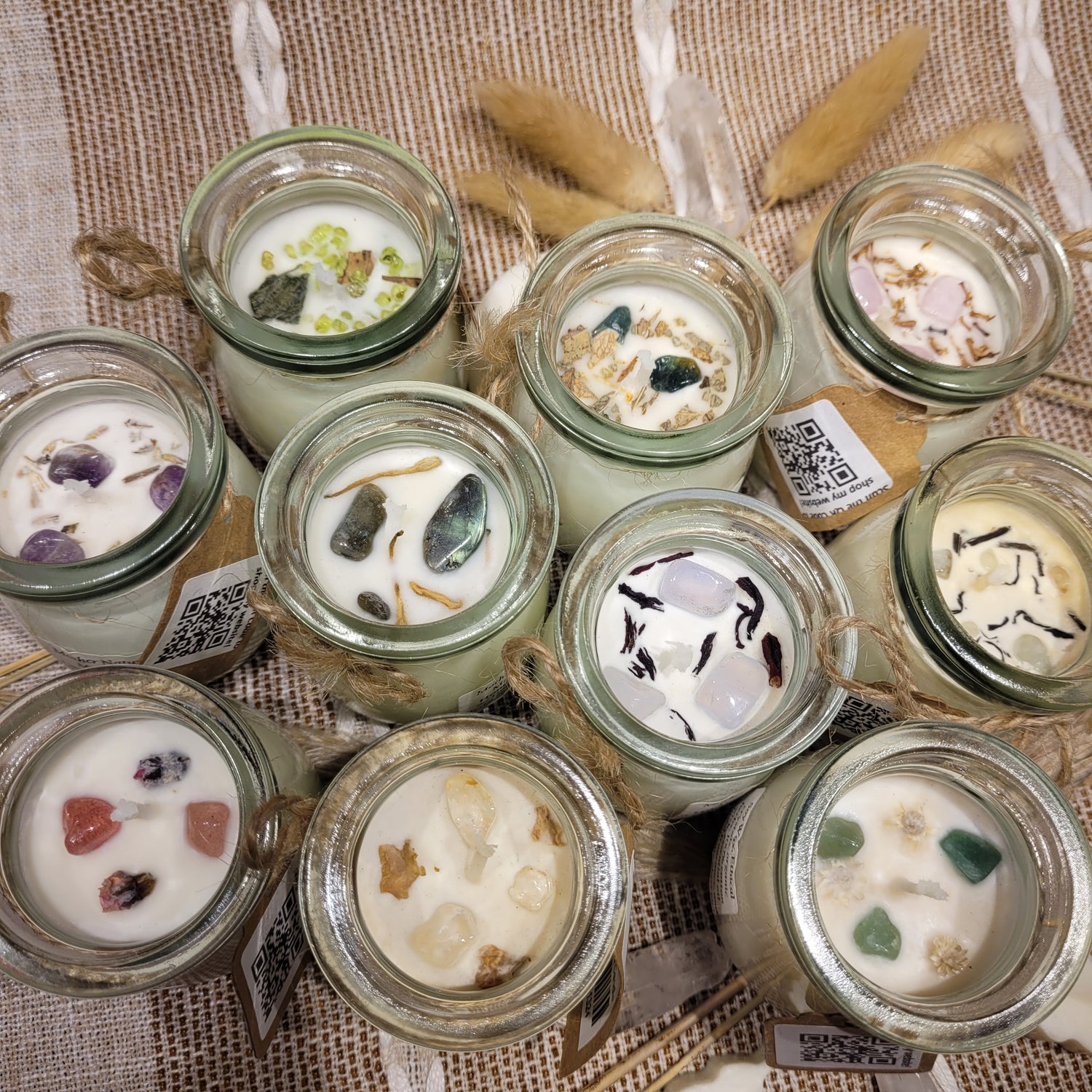 Floral scented handmade soy crystal candles