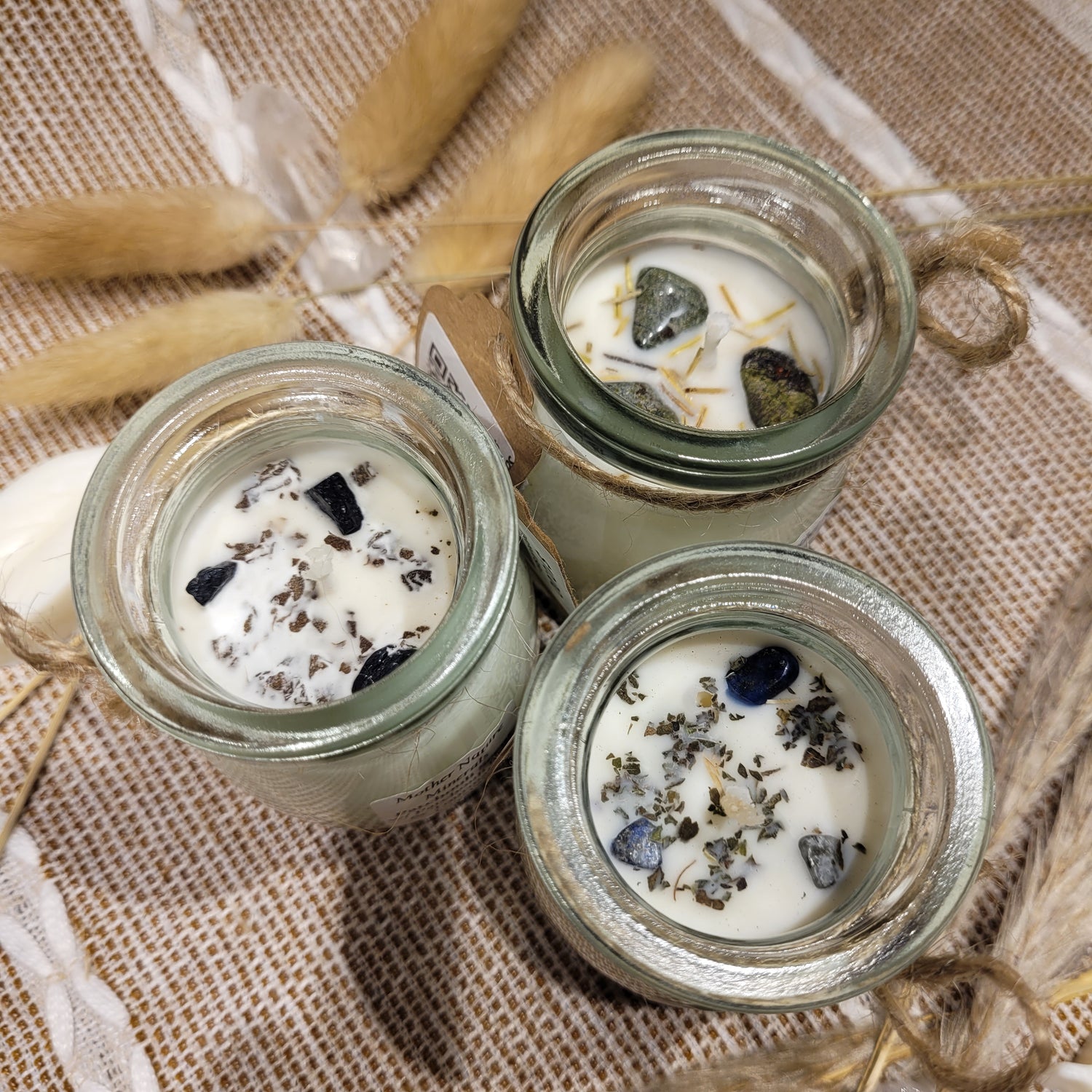Herbal scented handmade soy crystal candles