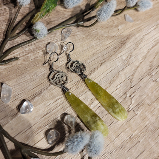 Yellow Fluorite Earrings