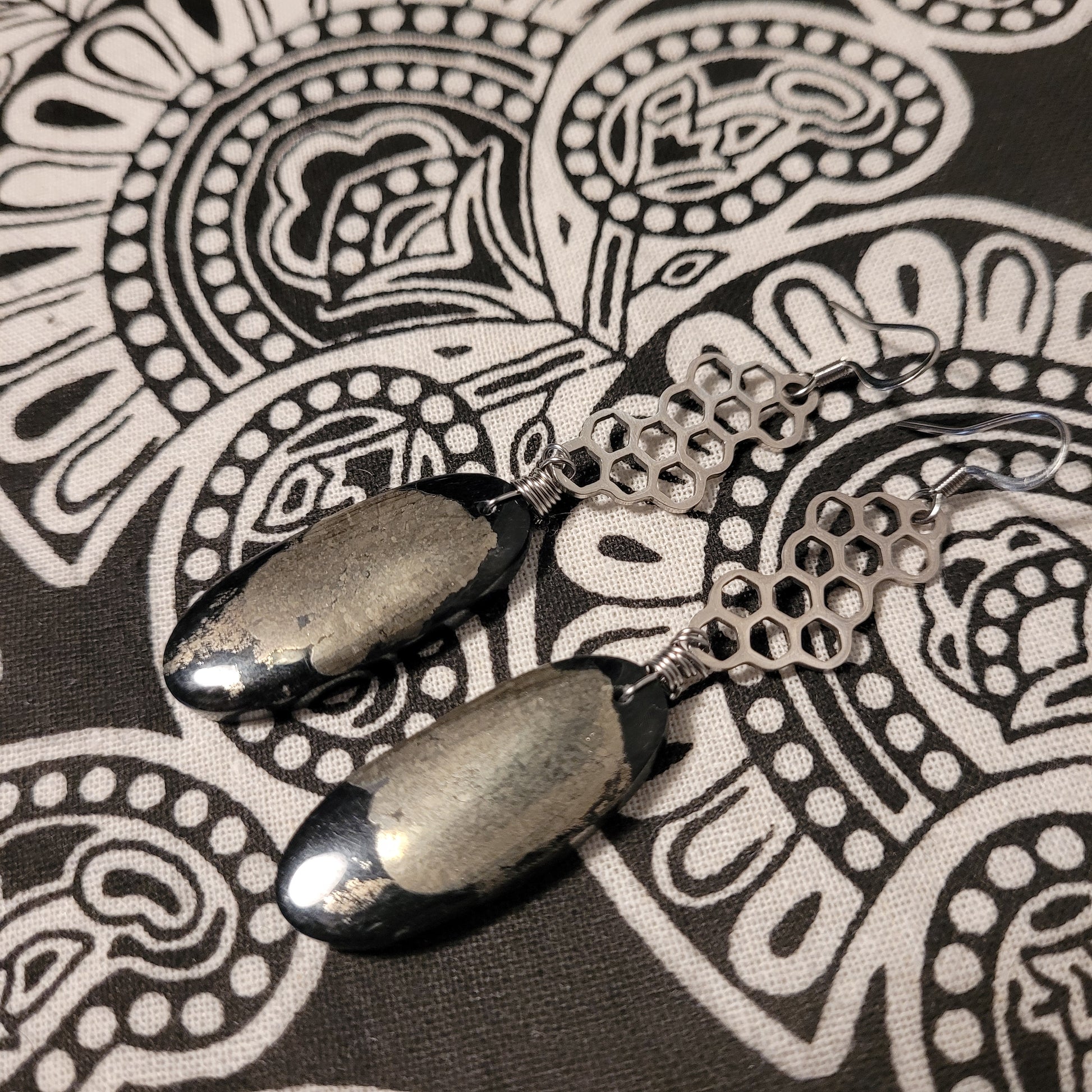 Handmade crystal stone rock earrings
