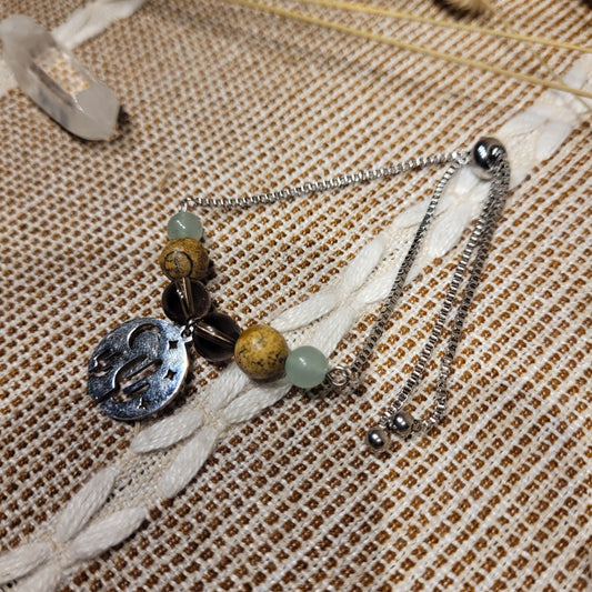 Handmade smoky quartz picture jasper aventurine crystal jewelry bracelet