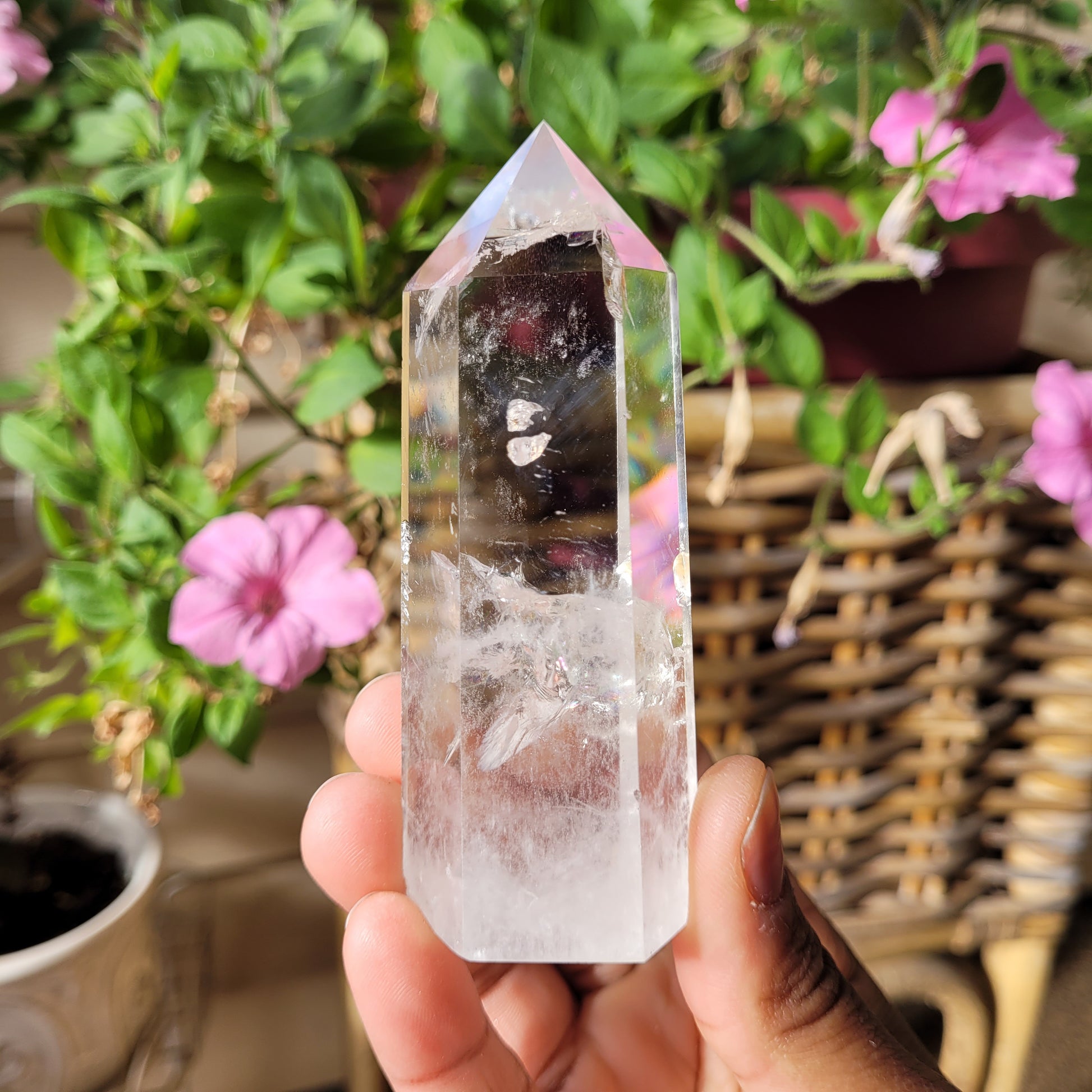 Clear Quartz Polished Tower