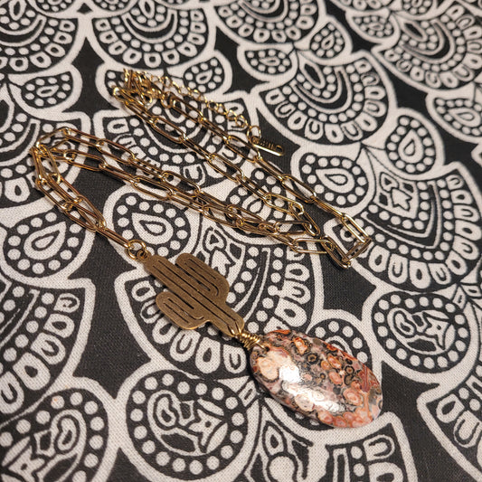 Handmade ethical crystal stone rock necklace