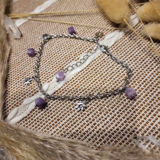 Handmade crystal stone rock anklet