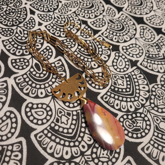 Handmade ethical crystal stone rock necklace