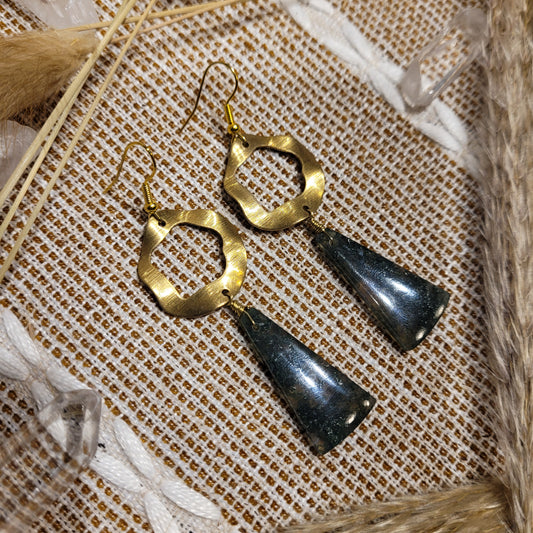 Handmade Crystal Brass Earrings