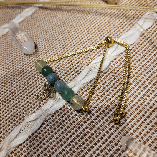 Handmade aventurine prehnite crystal jewelry bracelet