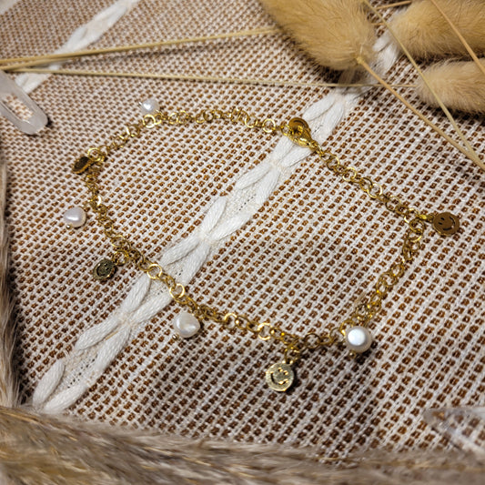 Handmade crystal stone rock anklet