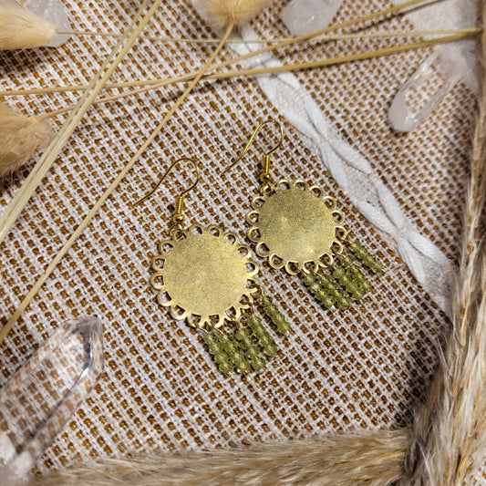 Handmade Crystal Brass Earrings