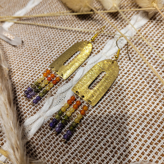 Handmade crystal stone rock earrings