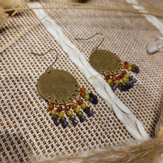 Handmade crystal stone rock earrings