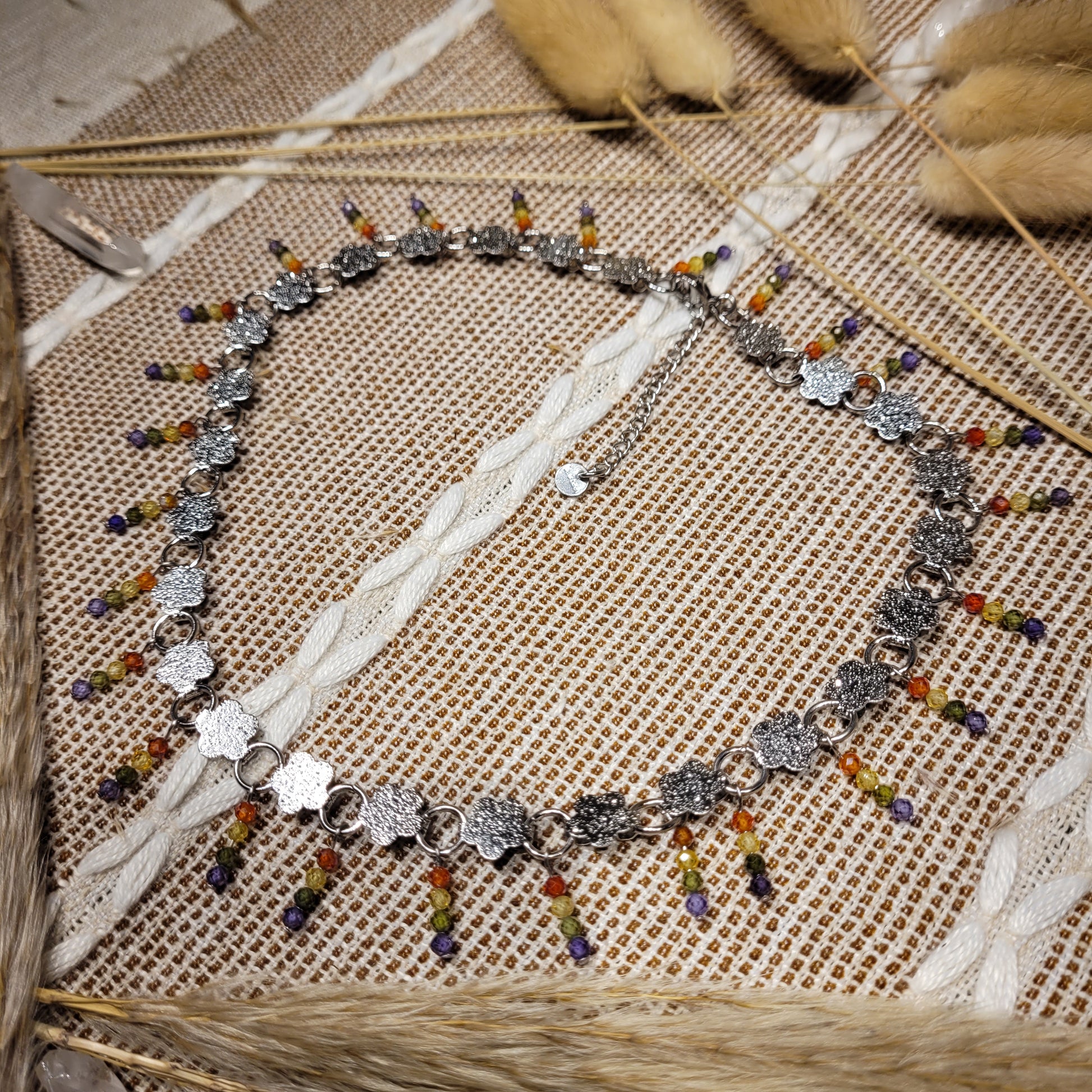 Handmade crystal stone rock necklace