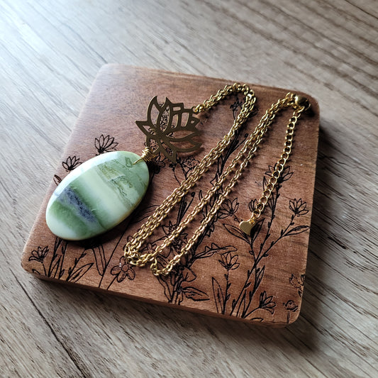 Handmade crystal rock stone steel necklace