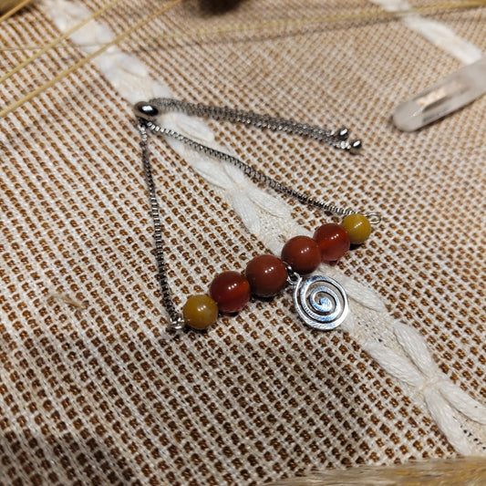 Handmade red jasper carnelian yellow aventurine crystal jewelry bracelet
