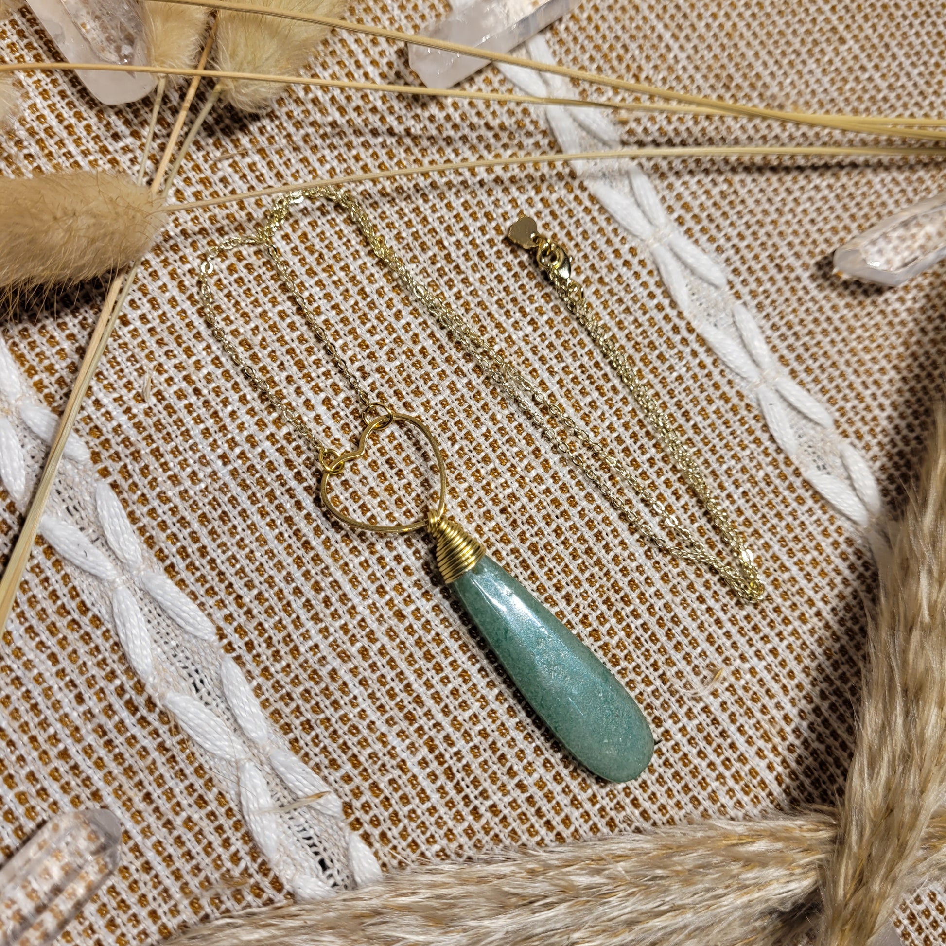 green aventurine heart necklace