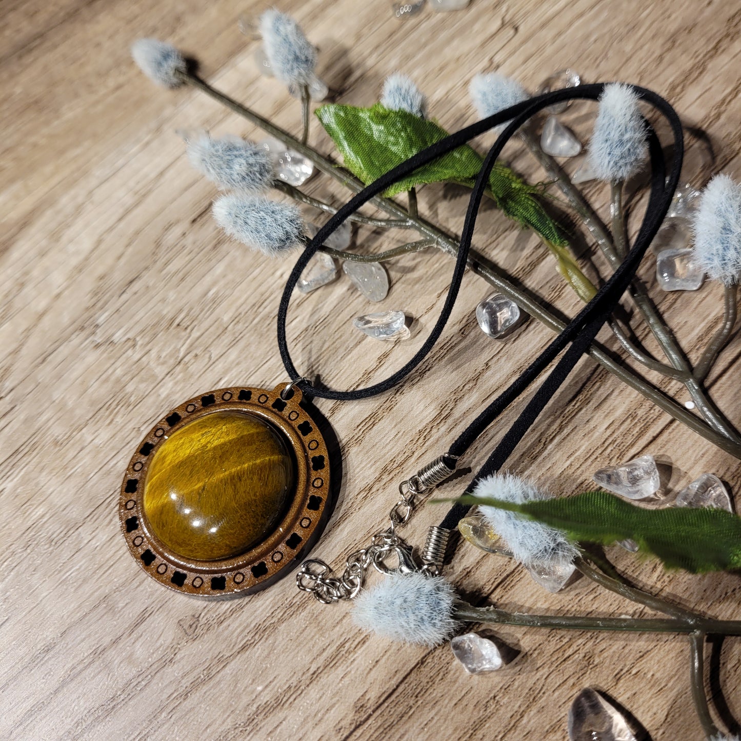 Tigers Eye Wood Necklace